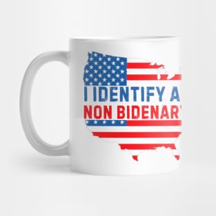 I identify as non Bidenary (v10) white Mug